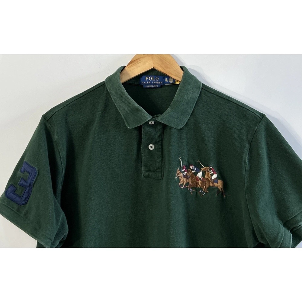 Mens POLO Ralph Lauren Triple Pony #3 Polo Shirt Custom Slim Fit XL